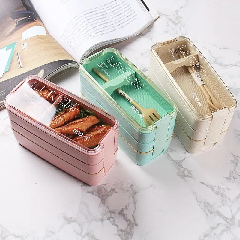 LunchBox Japonaise Multi-Compartiments avec Verre à Soupe