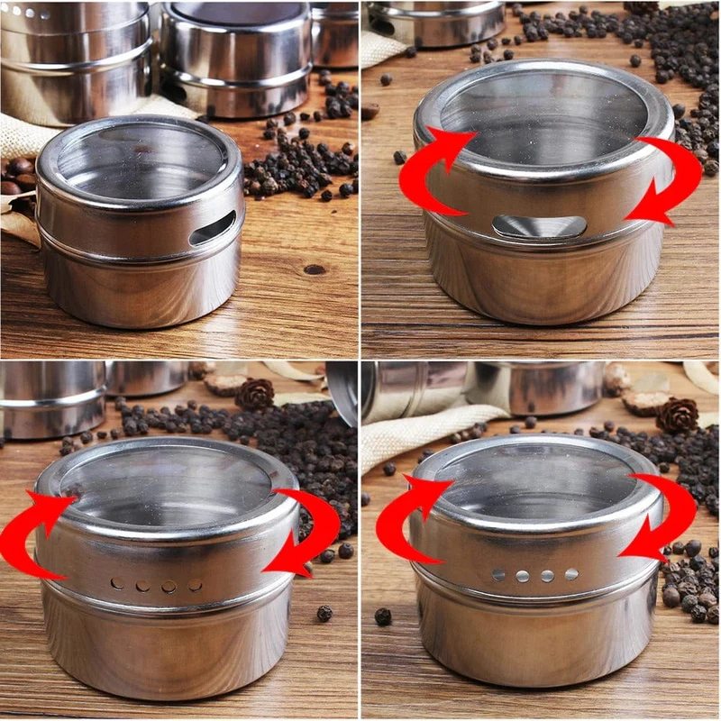 Pots de conservation en métal pour Épices
