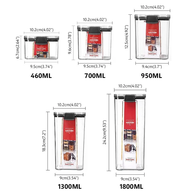 Lot de 5 Boîtes Hermétiques empilables