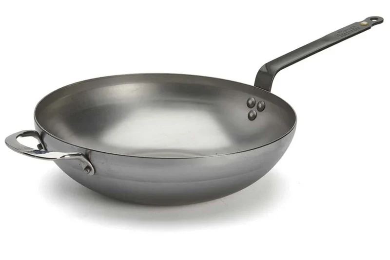 Wok bombé à queue De Buyer Mineral B ø32cm en fer avec anse