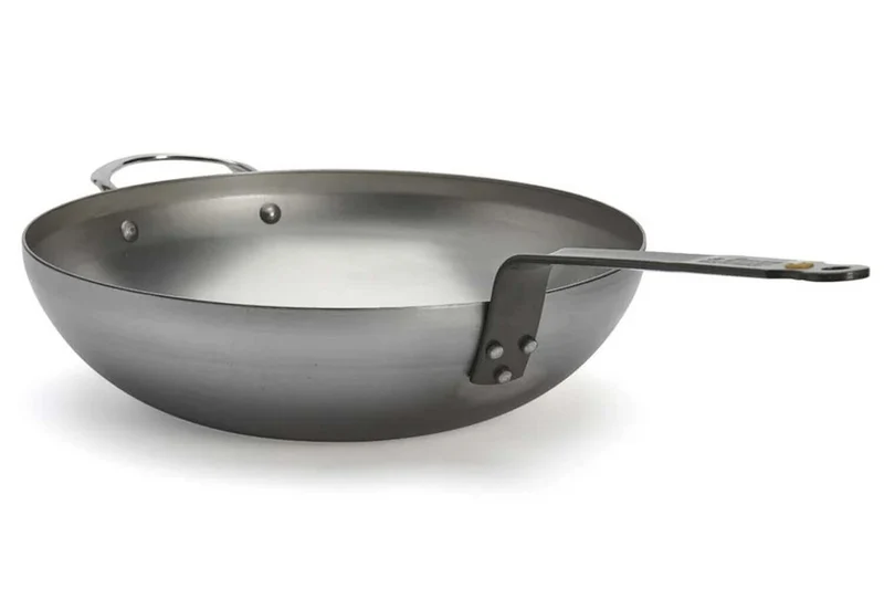 Wok bombé à queue De Buyer Mineral B ø32cm en fer avec anse