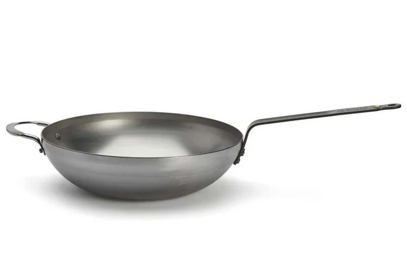 Wok bombé à queue De Buyer Mineral B ø32cm en fer avec anse