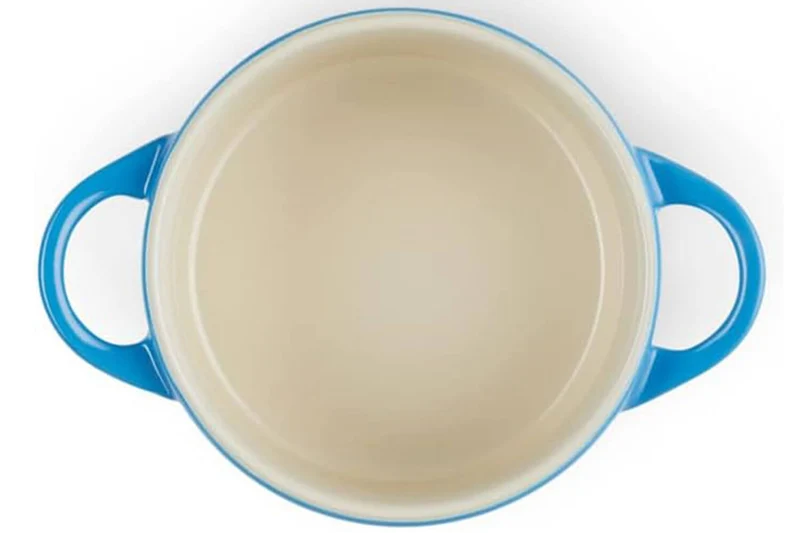 Mini cocotte ronde en céramique Le Creuset 10cm Azur