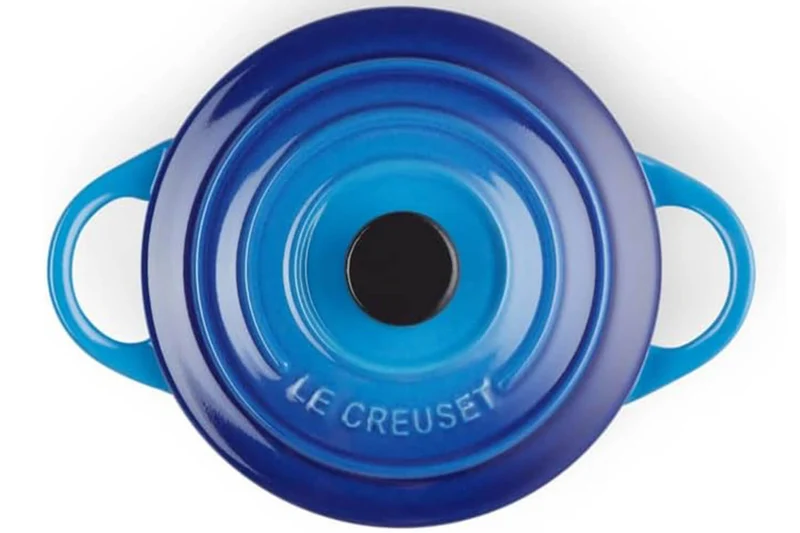 Mini cocotte ronde en céramique Le Creuset 10cm Azur