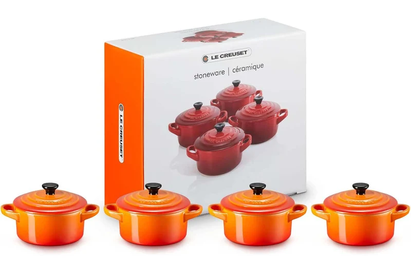 Set de 4 mini cocottes Le Creuset en céramique Volcanique