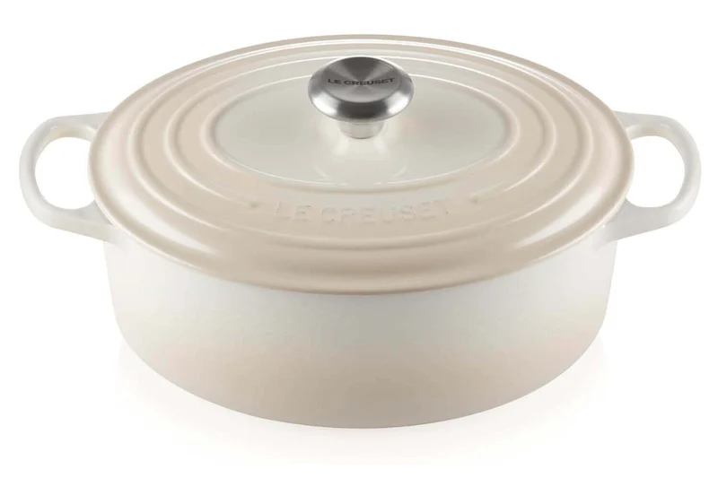 Cocotte ovale en fonte émaillée Le Creuset Signature 29cm Meringue