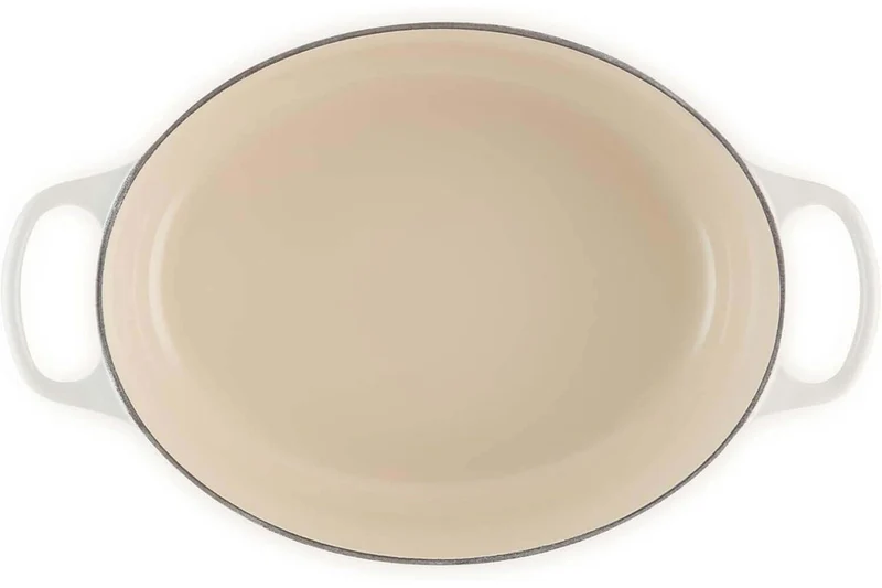Cocotte ovale en fonte émaillée Le Creuset Signature 29cm Meringue