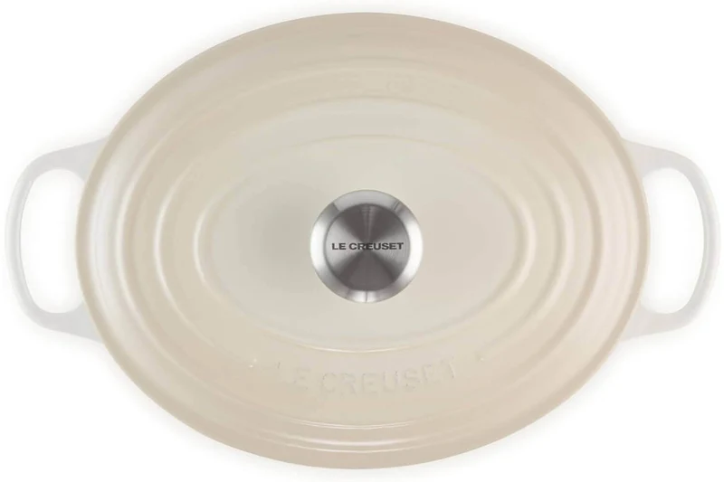 Cocotte ovale en fonte émaillée Le Creuset Signature 29cm Meringue