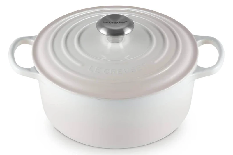 Cocotte ronde en fonte émaillée Le Creuset Signature 24cm Meringue