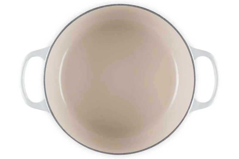 Cocotte ronde en fonte émaillée Le Creuset Signature 24cm Meringue