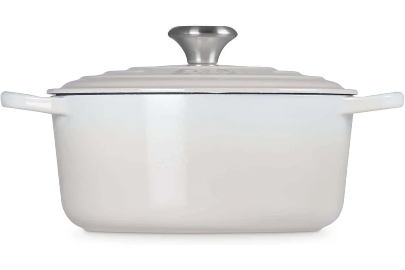 Cocotte ronde en fonte émaillée Le Creuset Signature 24cm Meringue