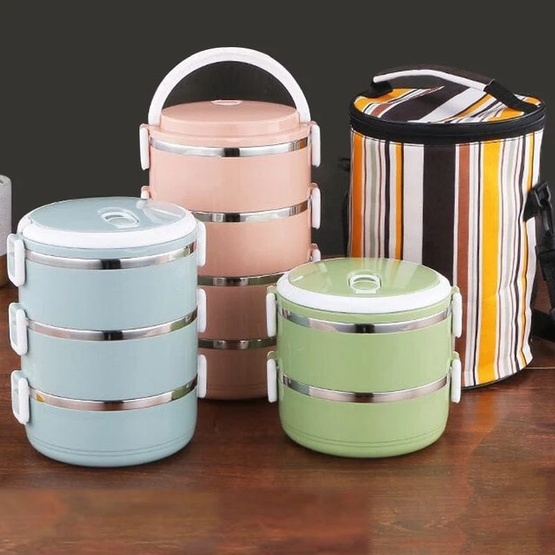 Lunchbox cylindrique multi-compartiments