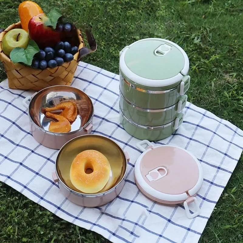 Lunchbox cylindrique multi-compartiments