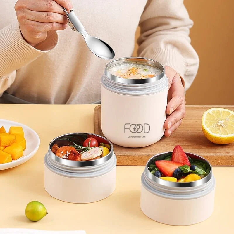 Lunchbox isotherme cylindrique à poignée