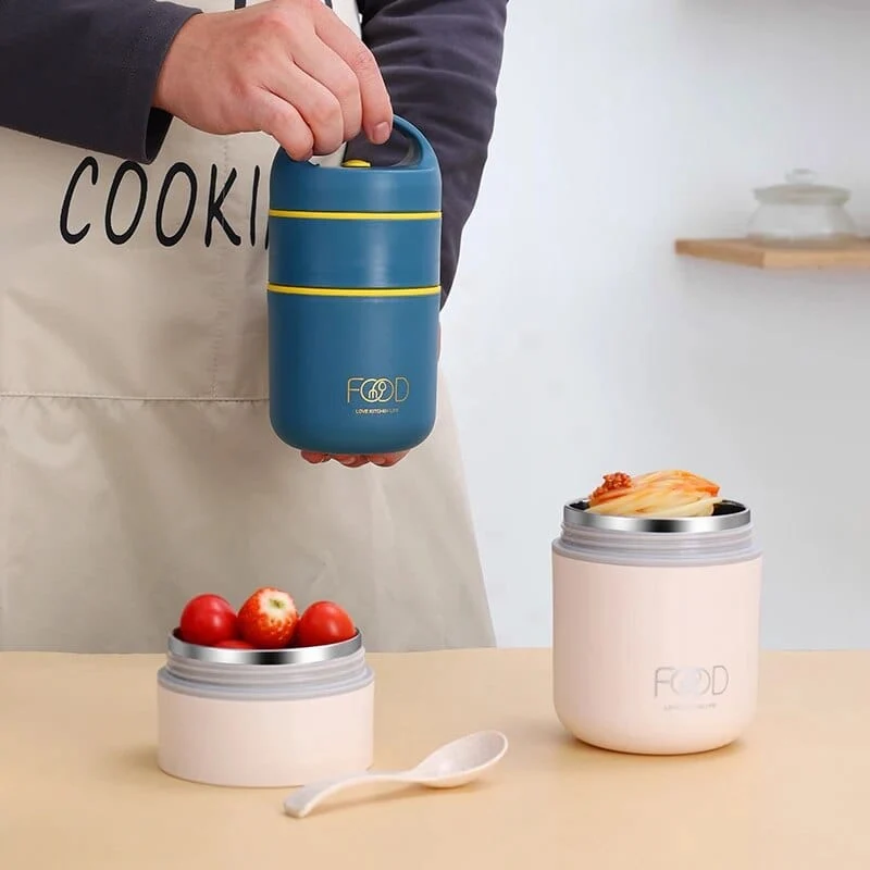 Lunchbox isotherme cylindrique à poignée