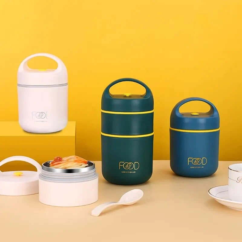 Lunchbox isotherme cylindrique à poignée