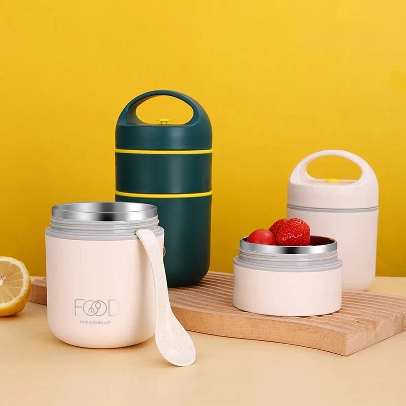 Lunchbox isotherme cylindrique à poignée