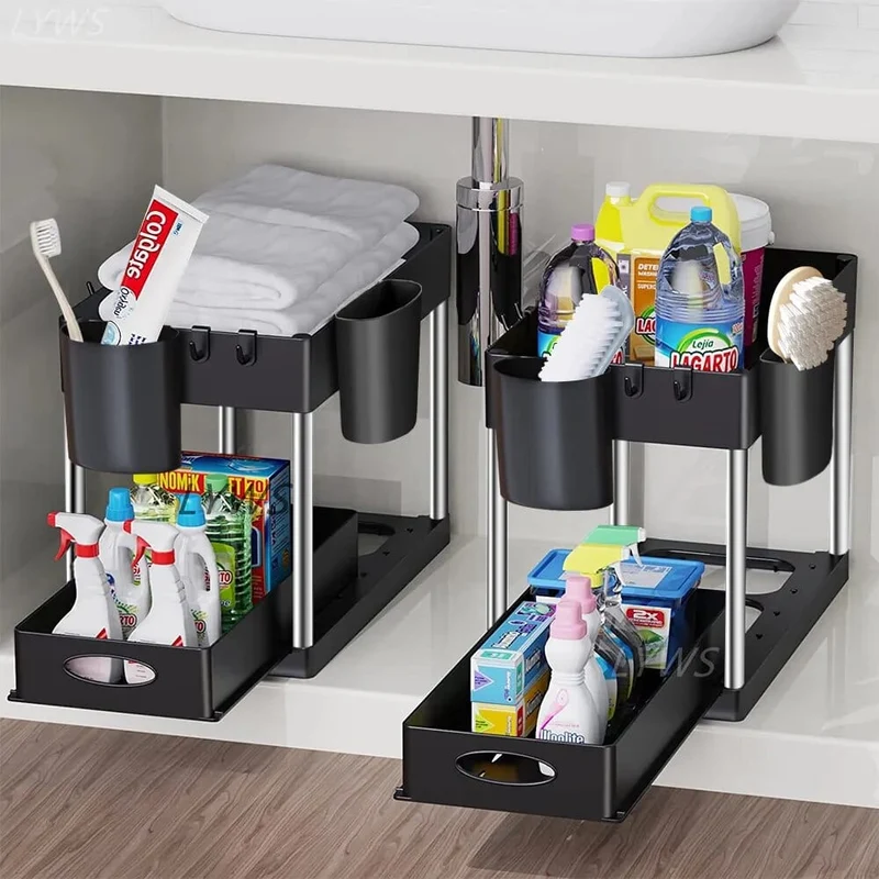 Tiroirs Coulissants de Rangement pour Cuisine et Salle de Bain