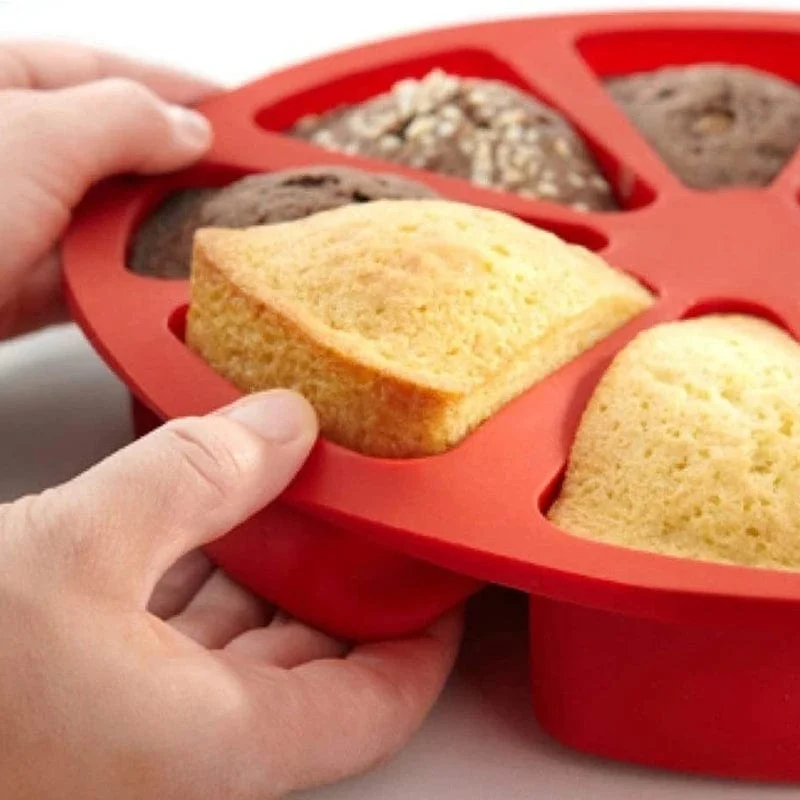 Moule à Gâteaux Silicone - 8 Parts Compartimentées