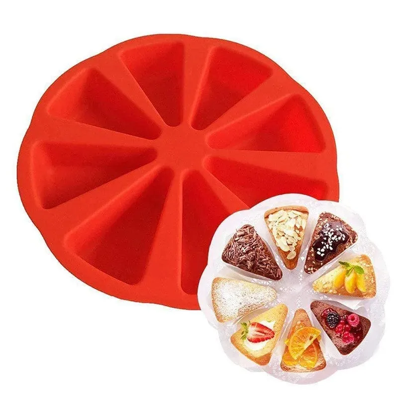 Moule à Gâteaux Silicone - 8 Parts Compartimentées
