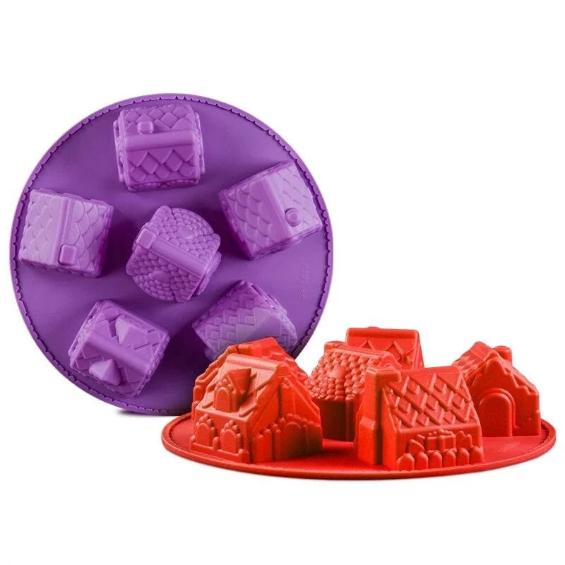 Moule Chalets de Noël 3D en Silicone