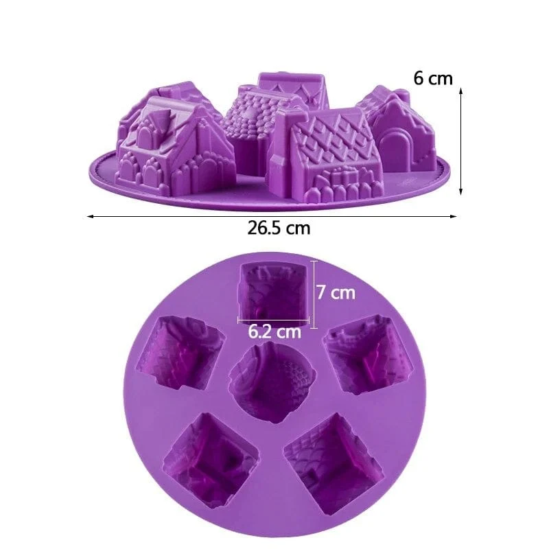 Moule Chalets de Noël 3D en Silicone