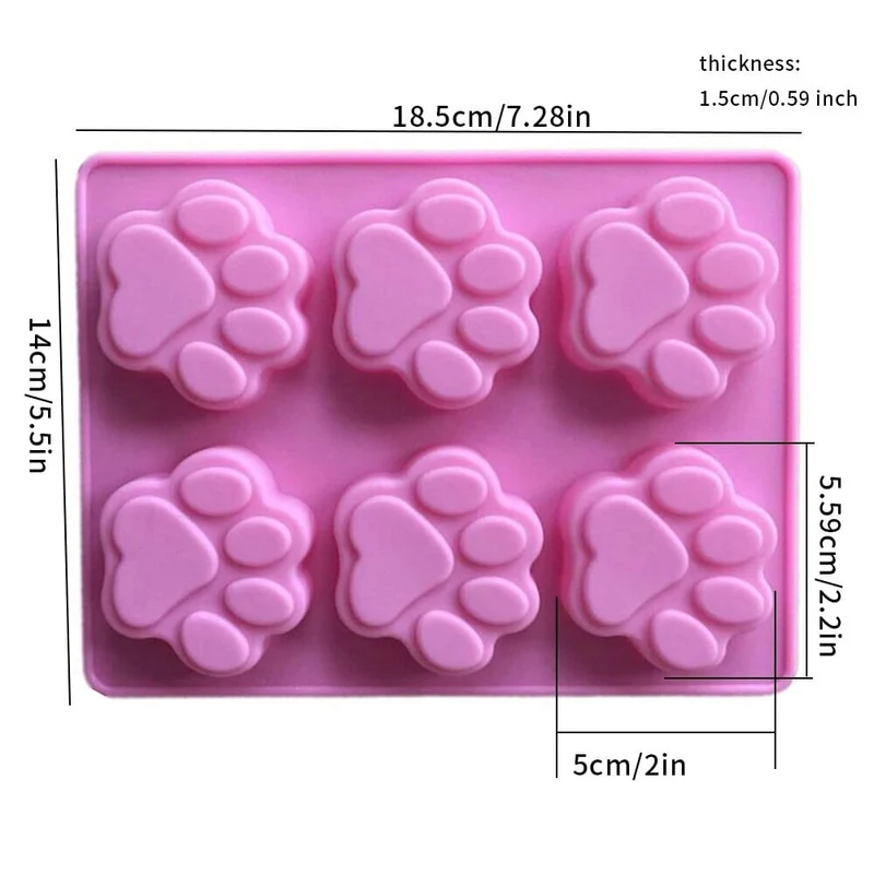 Moule à Gâteau Silicone - Pattes de chat