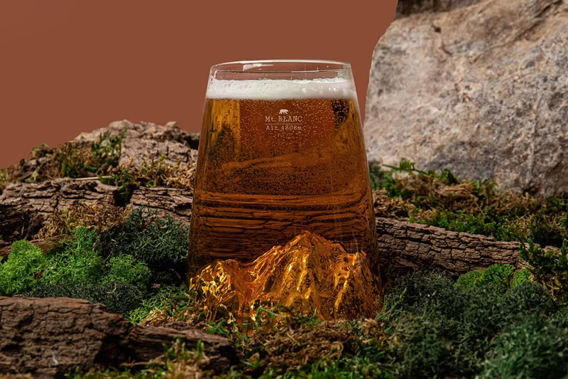 Verre à spiritueux long Alaskan Maker Topographic Mont Blanc en verre cristallin