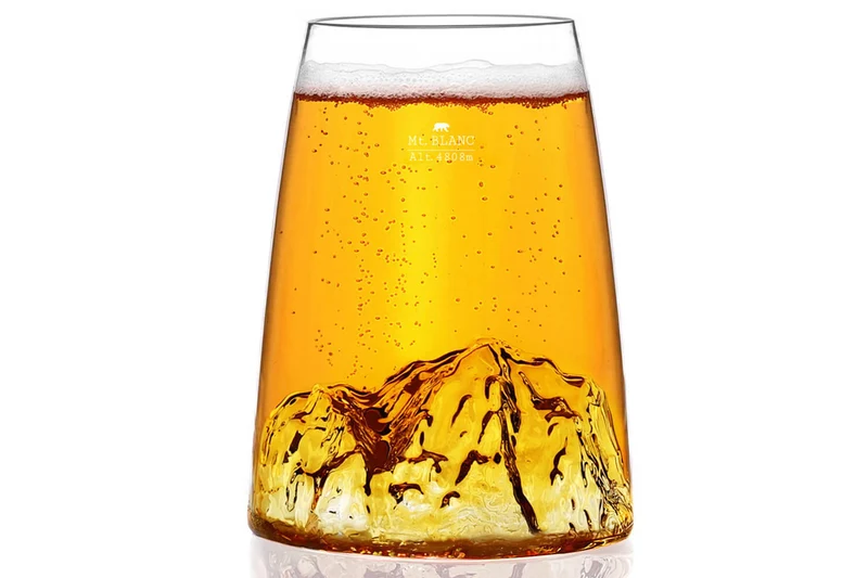 Verre à spiritueux long Alaskan Maker Topographic Mont Blanc en verre cristallin
