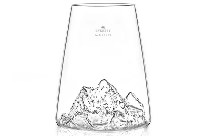 Verre à spiritueux long Alaskan Maker Topographic Mont Everest en verre critsallin