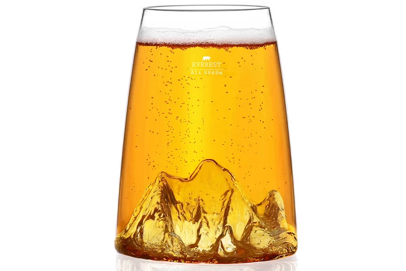 Verre à spiritueux long Alaskan Maker Topographic Mont Everest en verre critsallin