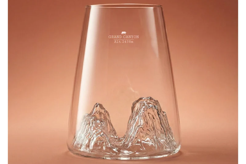 Verre à spiritueux long Alaskan Maker Topographic Grand Canyon en verre cristallin