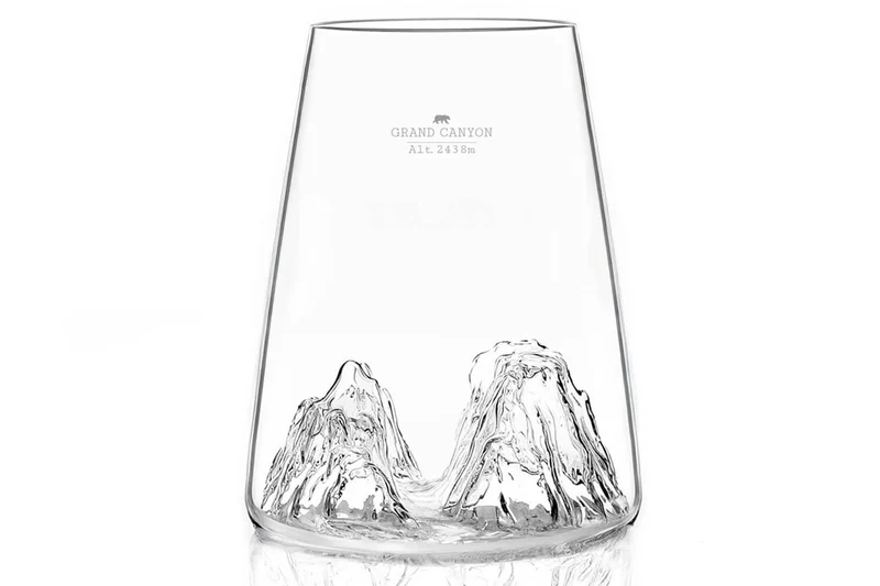 Verre à spiritueux long Alaskan Maker Topographic Grand Canyon en verre cristallin