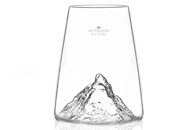 Verre à spiritueux long Alaskan Maker Topographic Mont Cervin en verre cristallin