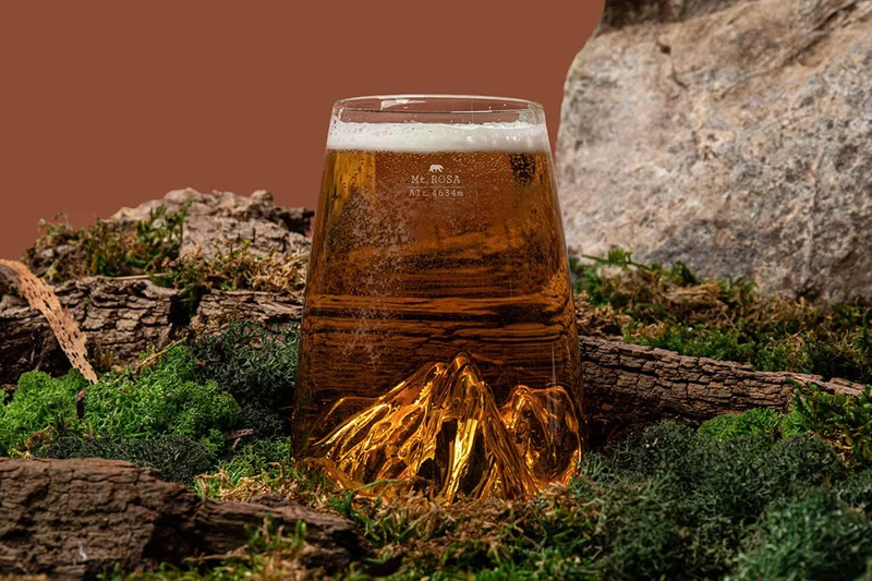 Verre à spiritueux long Alaskan Maker Topographic Mont Rosa en verre cristallin