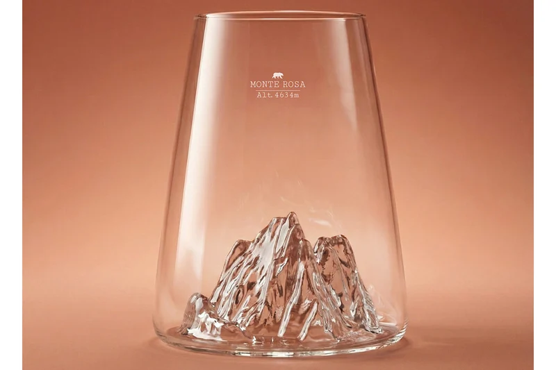 Verre à spiritueux long Alaskan Maker Topographic Mont Rosa en verre cristallin