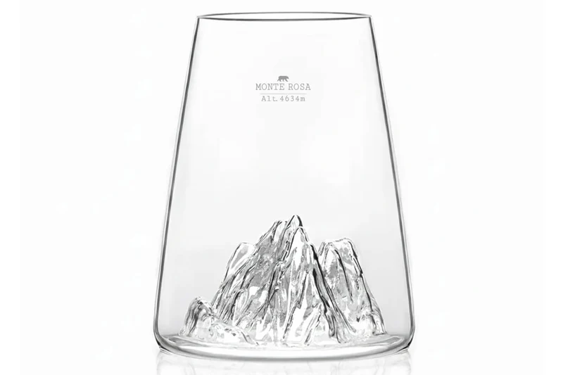 Verre à spiritueux long Alaskan Maker Topographic Mont Rosa en verre cristallin