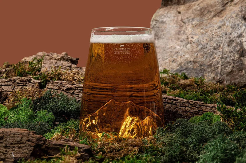 Verre à spiritueux long Alaskan Maker Topographic Watzmann en verre cristallin