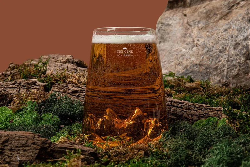 Verre à spiritueux long Alaskan Maker Topographic Tre Cime en verre cristallin