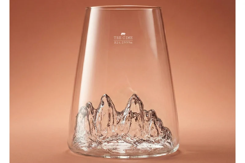 Verre à spiritueux long Alaskan Maker Topographic Tre Cime en verre cristallin