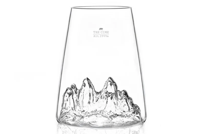 Verre à spiritueux long Alaskan Maker Topographic Tre Cime en verre cristallin