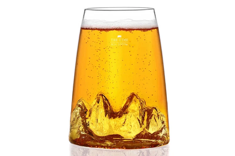 Verre à spiritueux long Alaskan Maker Topographic Tre Cime en verre cristallin