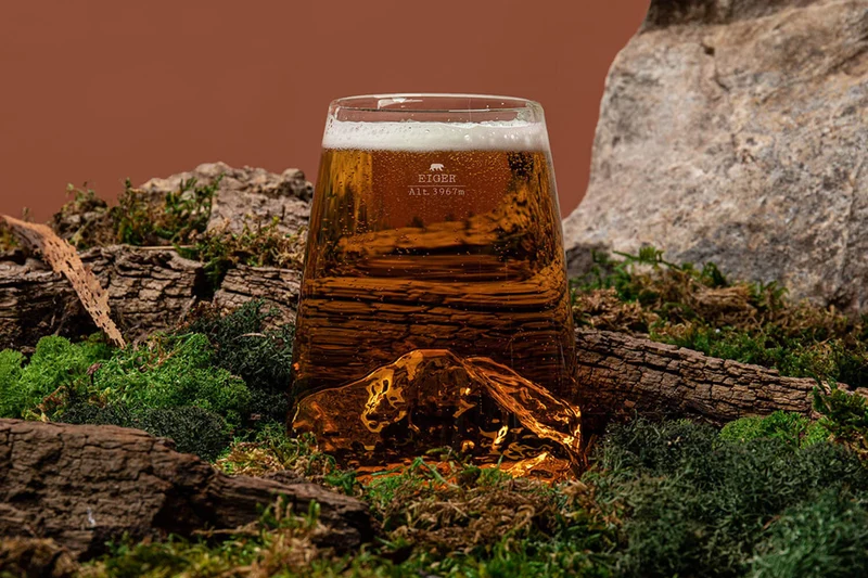 Verre à spiritueux long Alaskan Maker Topographic Eiger en verre cristallin