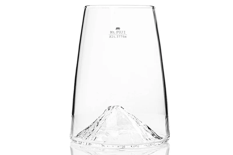 Verre à spiritueux long Alaskan Maker Topographic Mont Fuji en verre cristallin