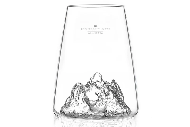 Verre à spiritueux long Alaskan Maker Topographic Aiguille du midi en verre cristallin