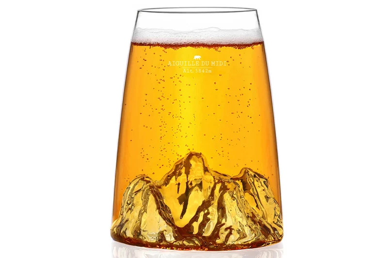 Verre à spiritueux long Alaskan Maker Topographic Aiguille du midi en verre cristallin