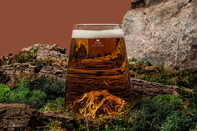 Verre à spiritueux long Alaskan Maker Topographic Etna en verre cristallin