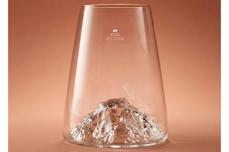 Verre à spiritueux long Alaskan Maker Topographic Etna en verre cristallin