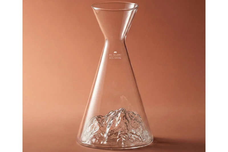 Carafe à eau Alaskan Maker Topographic Mont Blanc en verre cristallin