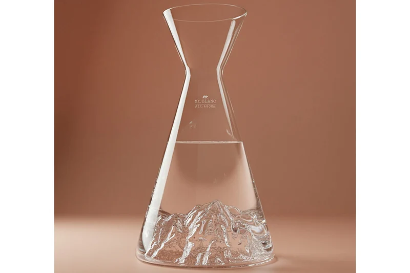 Carafe à eau Alaskan Maker Topographic Mont Blanc en verre cristallin